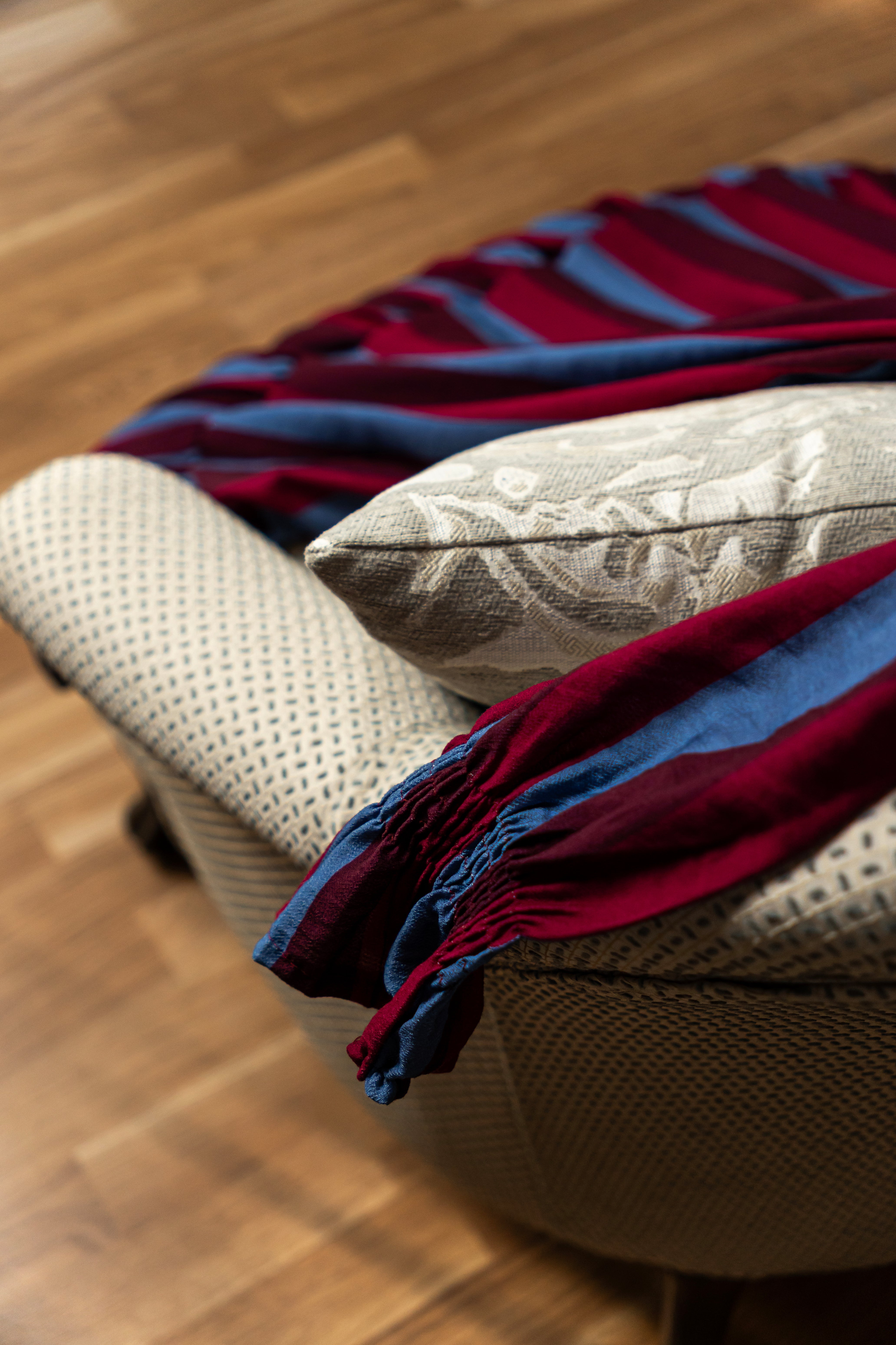 Vestido Rayas Azul y Burdeos