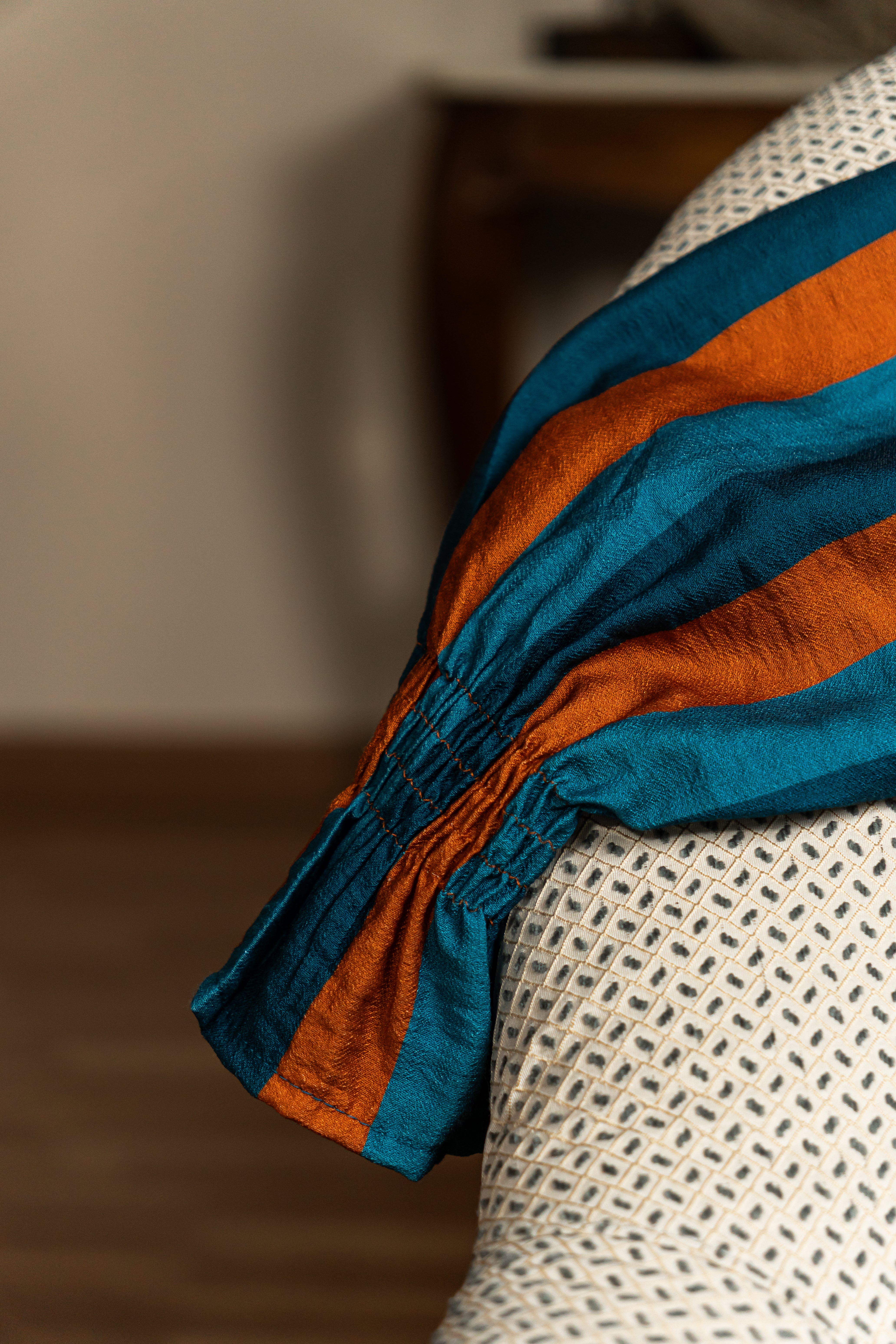 Vestido Rayas Azul y Naranja