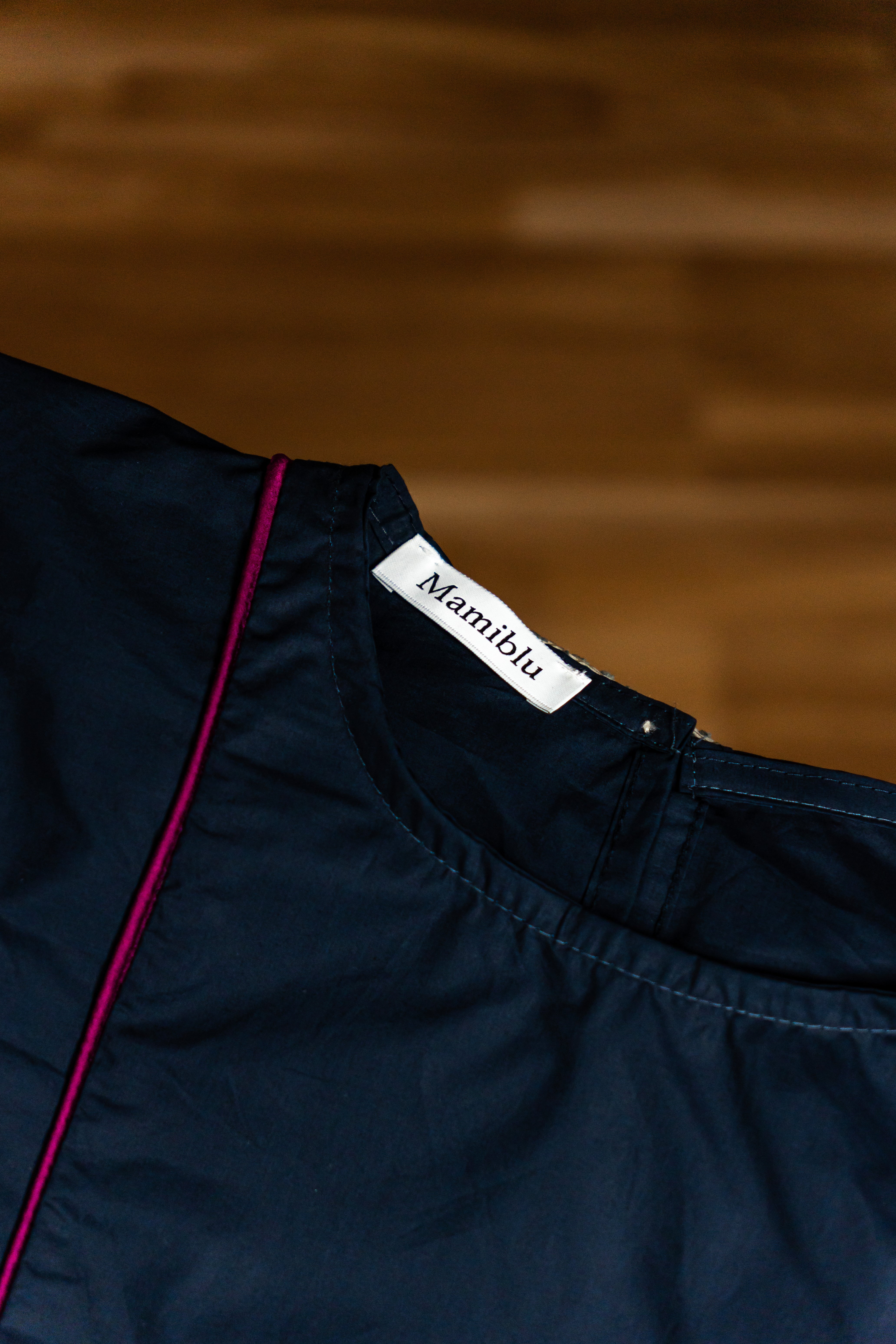 Camisa Azul Con Fucsia