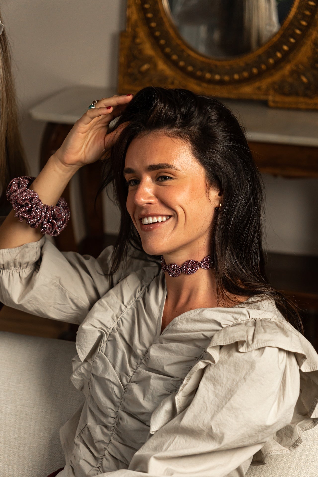 Brazalete Crochet Rojo